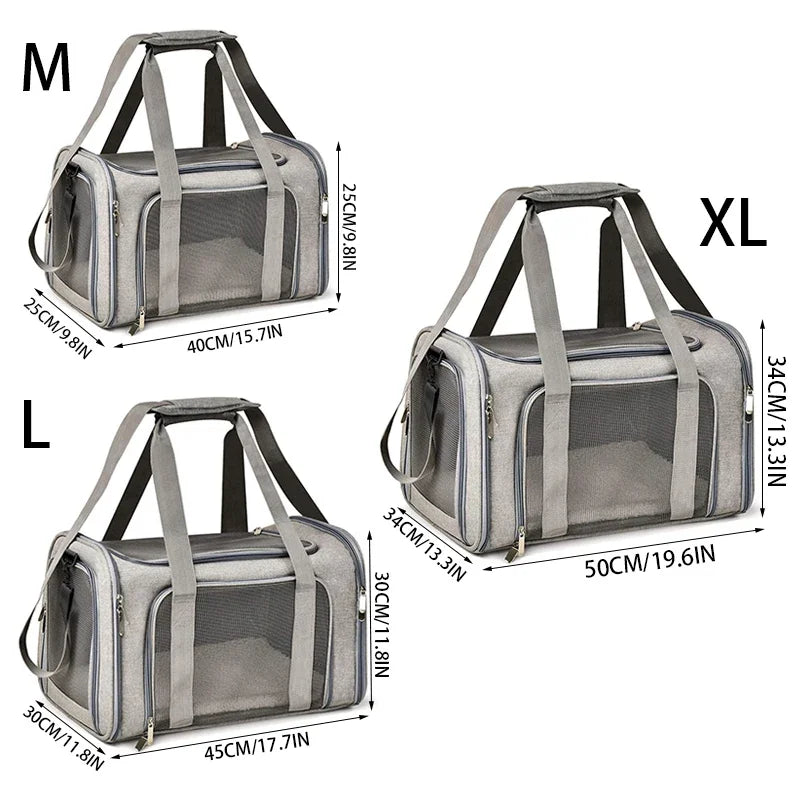 Portable Dog Cat Carrier Bag Soft Side Backpack Pet Carriers Dog Travel Bags Airline Approved Transport  Outgoing Pets Handbag Cat Backpack