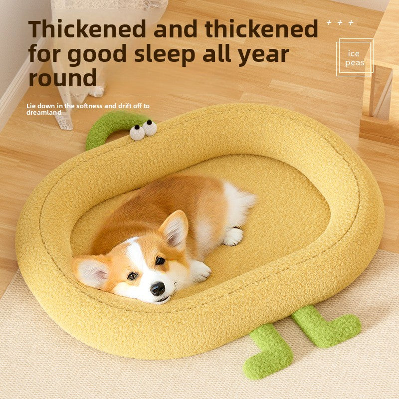 Avocado Pet Bed – Soft Plush Cozy Dog & Cat Nest Bed for Deep Sleep Comfort