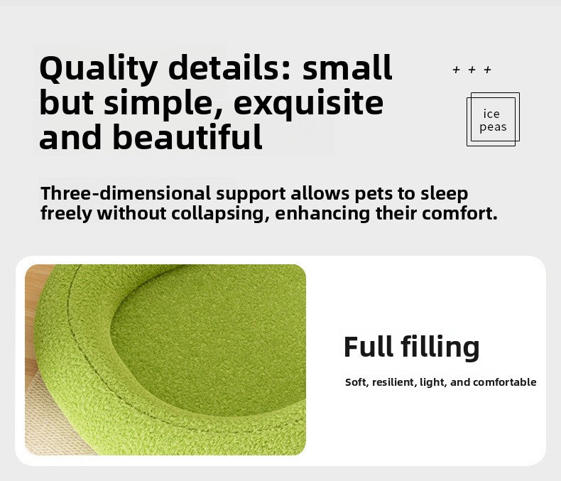 Avocado Pet Bed – Soft Plush Cozy Dog & Cat Nest Bed for Deep Sleep Comfort