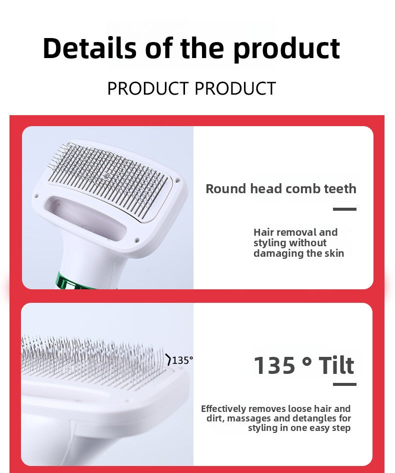 2-in-1 Pet Hair Dryer & Grooming Comb – Fast Drying Low Noise Dog & Cat Blow Dryer Brush